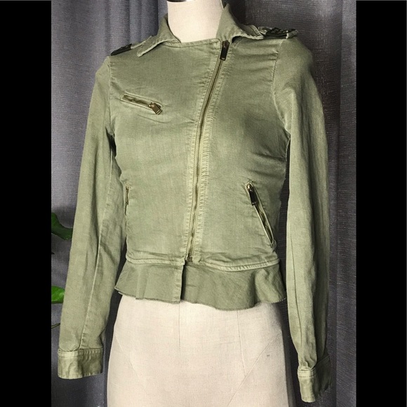 Zara Trafaluc outerwear military peplum jean XS - Picture 3 of 9